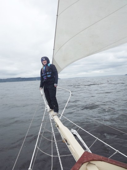 Pointing the boat at Possession Point